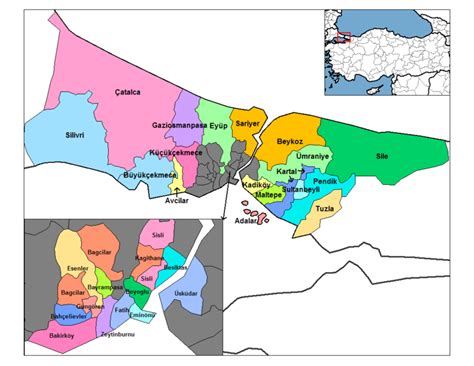 İstanbul hakkında önemli şehir bilgileri. istanbul haritası ilçeler