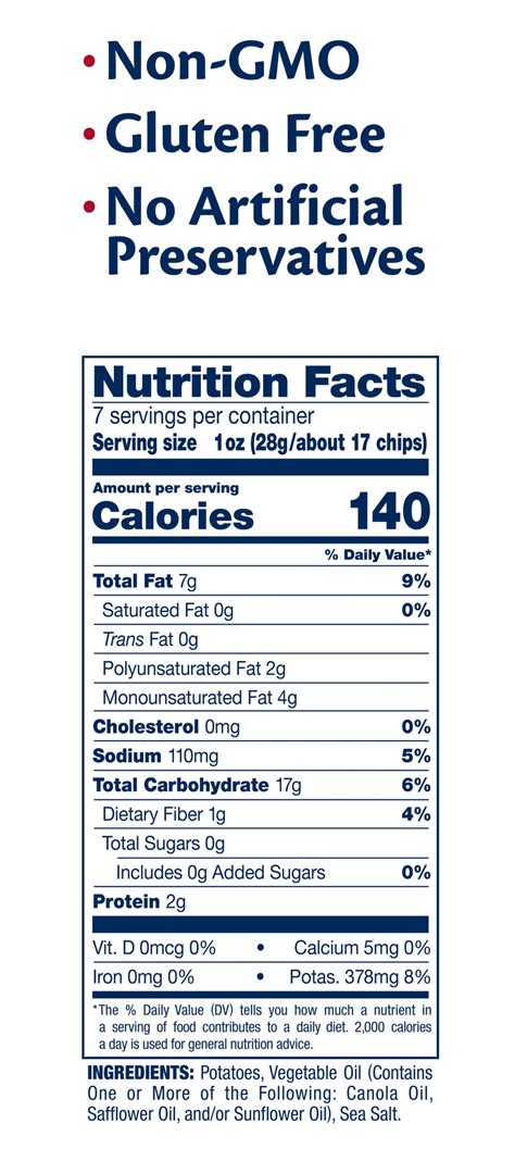 Nutrition Facts For Utz Potato Chips Blog Dandk