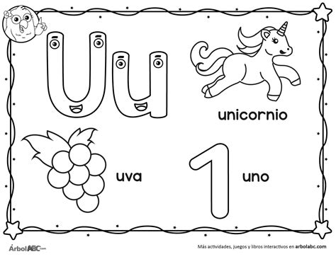 Letra U para colorear | Árbol ABC | Actividades de letras, Enseñanza de