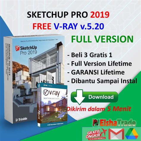 Jual Sketchup Pro 2019 Full Version Lisensi Aktivasi Lifetime Software