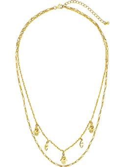 Lucky Brand Bonnie And Clyde Multi Chains Necklace Gold Free Shipping