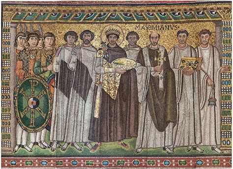 Emperor Justinian And Members Of His Court Byzantine The