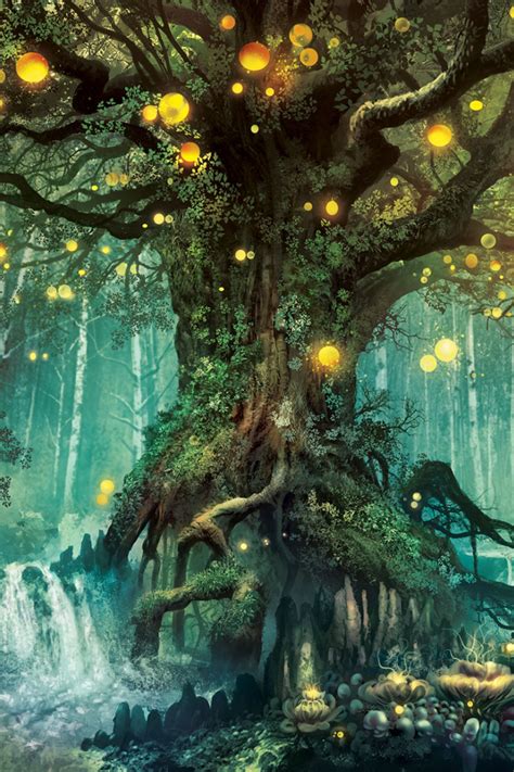 Fantasy Canvas Fantasy Print Magic Forest Print Magic Tree Etsy In
