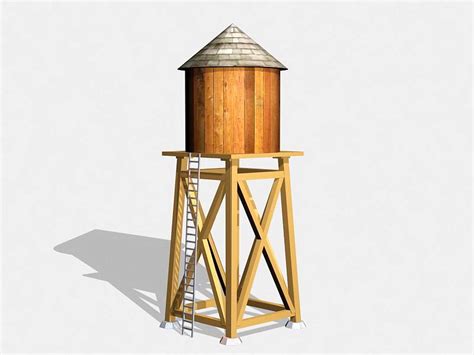 Vintage Wooden Water Tower 3d Model 3d Studio Files Free Download Cadnav