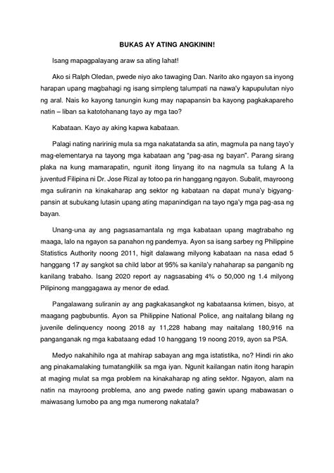 Replektibong Sanaysay Example Docx Replektibong Sanaysay Pag Aaral Sa