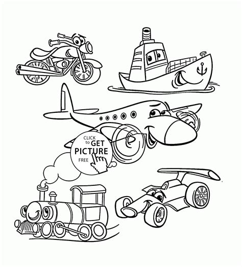 Your own ship2 transportation coloring pages printable coloring page. Cartoon Transport Set coloring page for toddlers, transportation coloring pages printables free ...