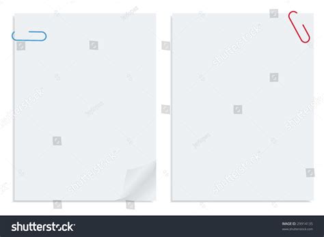Two White Sheet Of Clipped Papers Stock Vector Illustration 29914135