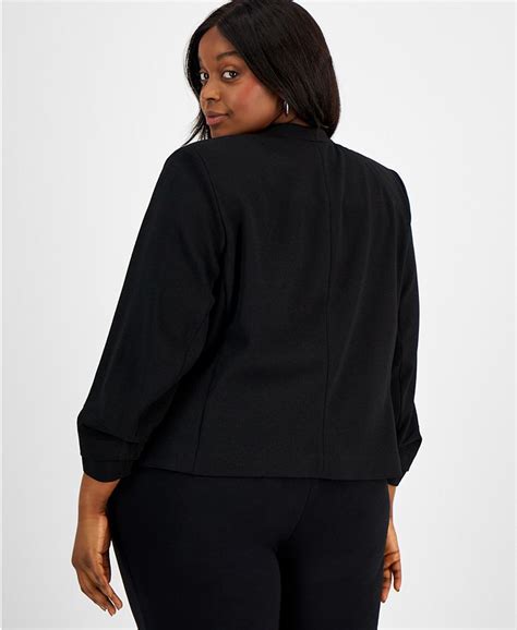 Bar Iii Plus Size Ruched Sleeve Blazer Created For Macys And Reviews