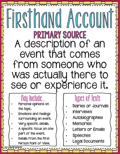 First And Secondhand Accounts