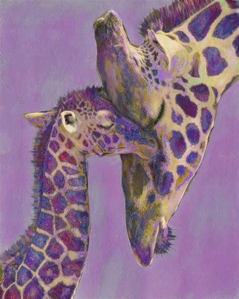 Giraffe Love In Purple Purples Pinterest