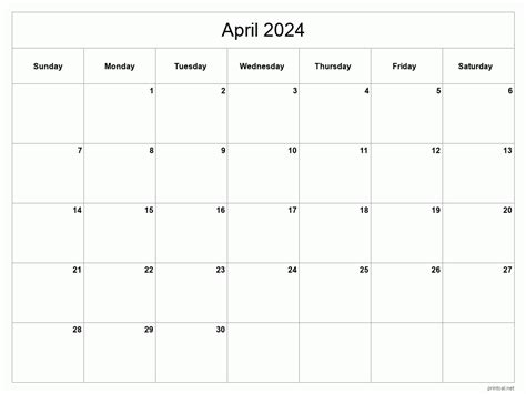 April 2024 Printable Calendar With Holidays Printable Online