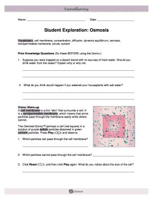 Download student exploration equilibrium and concentration answers quizlet : Student Exploration Osmosis - Fill Online, Printable ...