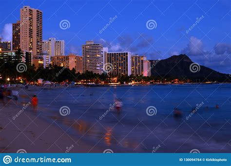 Tropical Dusk Waikiki Editorial Stock Image Image Of Attraction