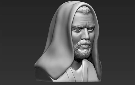 3d Printed Obi Wan Kenobi Star Wars Bust Ready For Full Color 3d