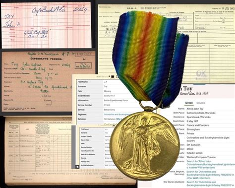 Ww1 British Victory Medal Kia Nov 1917 Oxfordshire And Buckinghamshire