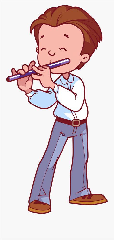 Anchorman Clip Flute Boy Play Flute Clip Art Free Transparent
