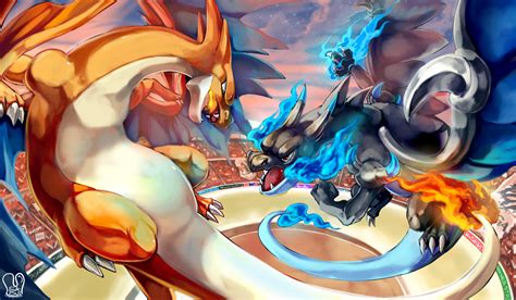 Mega Charizard Y VS Mega Charizard X By Sa Dui