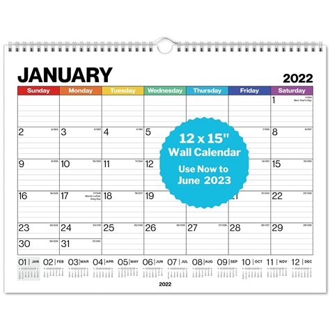 Buy Dunwell 12x15 Wall 2022 2023 Colorful Use To June 2023 15x12