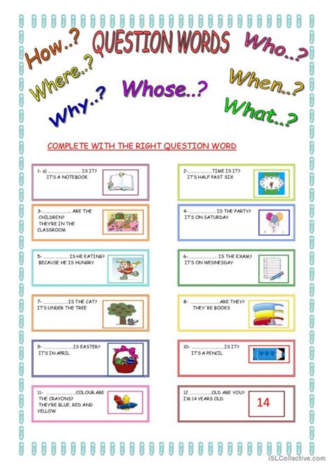 Question Words English Esl Worksheets Pdf And Doc