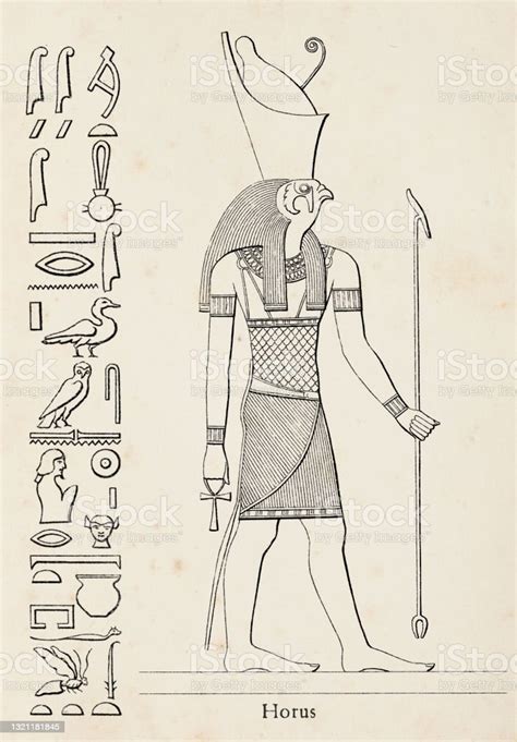 Ancient Egyptian Hieroglyph Of Horus Goddess Of Kingship Stock Illustration Download Image Now