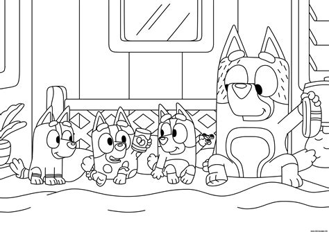 Bluey Christmas Coloring Page