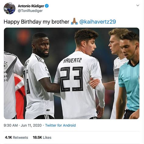 Havertz for leon goretzka and ilkay gundogan for niklas sule was low's next double switch, but it was first substitute sanches that nearly made the biggest impact of all when hitting the woodwork from. Fans schwelgen in Antonio Rüdiger Geburtstag Nachricht zu ...