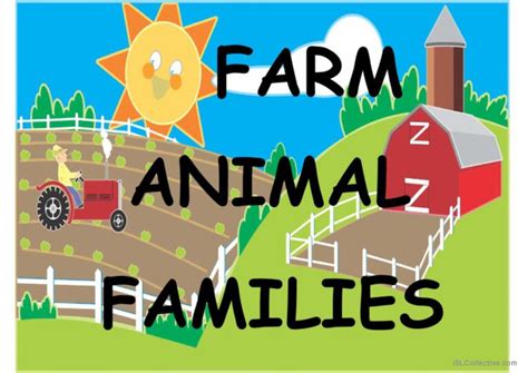 Farm Animal Families Pictionary Pic English Esl Powerpoints