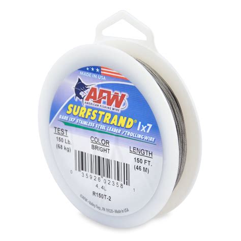 Afw Surfstrand Downrigger Wire Cable 1x7 Stainless Steel No