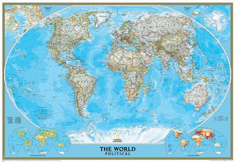 National Geographic World Map Wall Mural Desktop Back