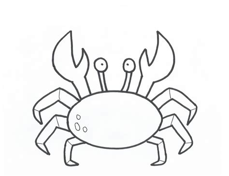 Tekening van een krab om als krab kleurplaat uit te printen en in te kleuren voor volwassenen en kinderen. Crab Drawing | Free download on ClipArtMag