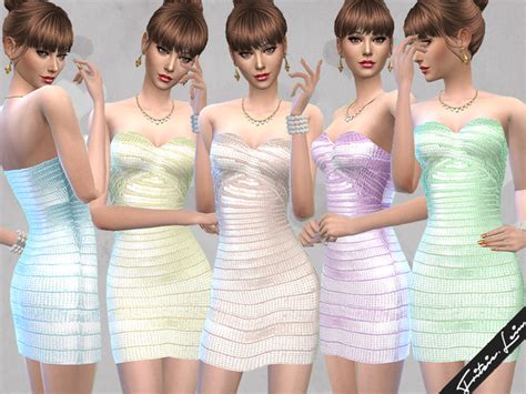 Shimmering Bandage Dress By Fritzielein At Tsr Sims 4