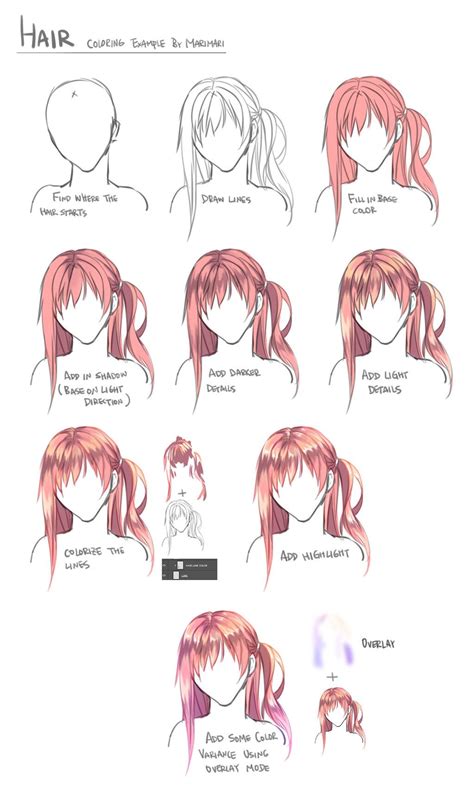 Hair Coloring Tutorial By Marimari999 Coloring Tutorial Anime Hair
