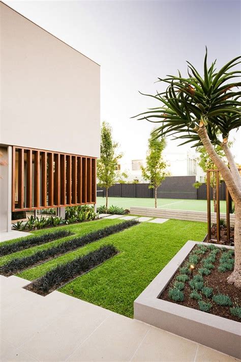 Warm Minimalist Landscape Design In Caulfield Modern Landscaping