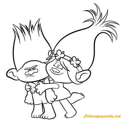 High quality free printable coloring, drawing, painting pages here for boys, girls, children. Branch & Poppy From Trolls Coloring Pages - Cartoons ...