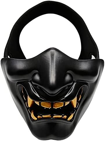 Outdoor Base Samurai Mask Japanese Demon Kabuki Hannya Evil Oni Half