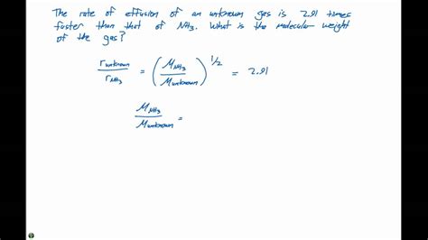 108 Rate Of Effusion Example Problem Youtube