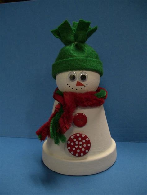 Clay Flower Pots Painting Clay Pots Ideas Flower Pot Snowman The