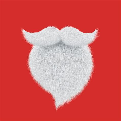 Santa Claus Beard And Mustache Isolated On Red Stock Illustration