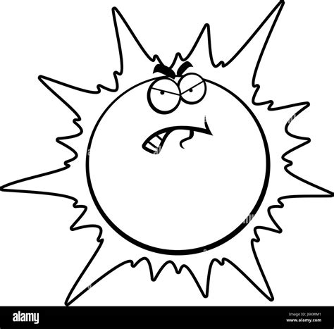 A Cartoon Sun With An Angry Expression Stock Vector Image And Art Alamy