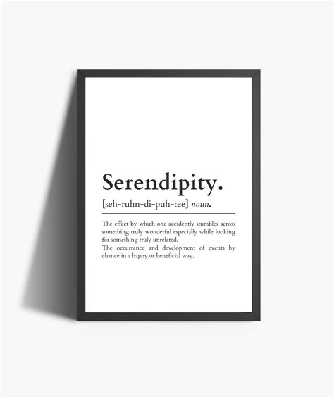 Serendipity Definition Print Positivity Quotes Meaning Etsy Uk
