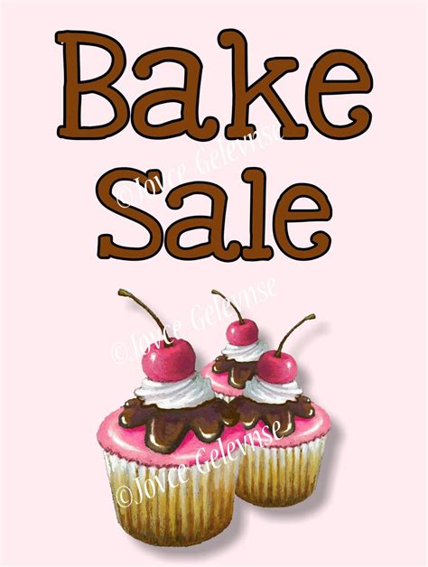 Printable Bake Sale Sign With Artwork Of By Toadstoolprintables