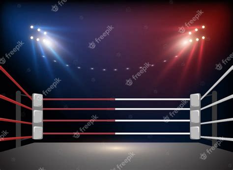 Premium Vector Boxing Ring Arena And Floodlights