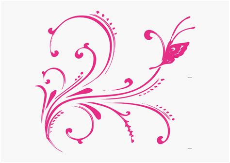 Pink Swirl Butterfly Svg Clip Arts - Purple Butterfly Drawing Png