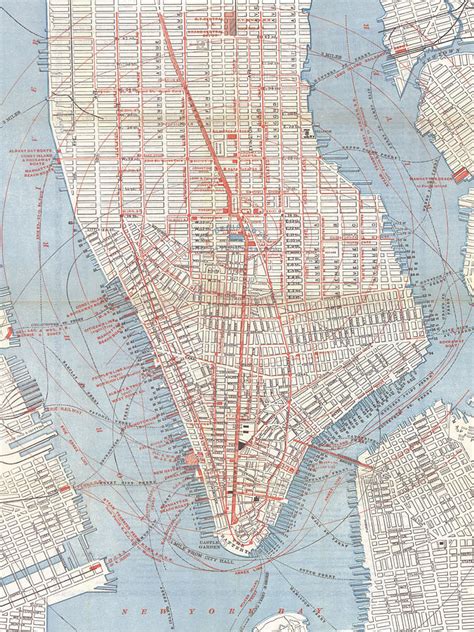 Vintage Map Of Lower Manhattan Drawing By Cartographyassociates Fine