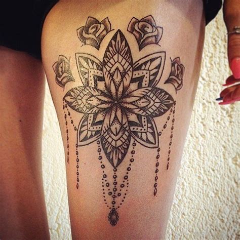 Image Result For Mandala Thigh Tattoos For Females Front Thigh