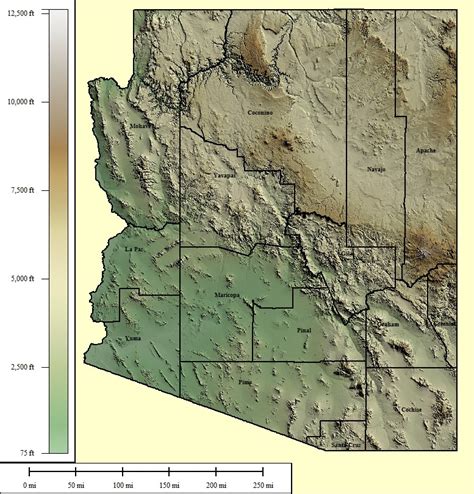 Arizona Map Topographical