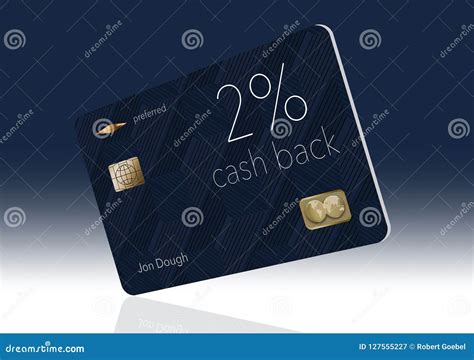 Here is a 2-percent Cash Back Rewards Credit Card. Stock Illustration