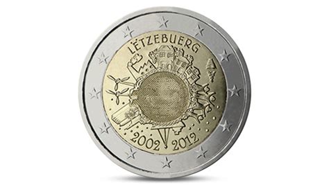 Luxembourg 2 Euro Ten Years Of The Euro 2012 Unc