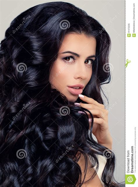Beautiful Healthy Woman With Long Curly Hair Perfect