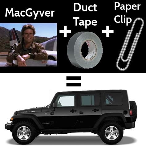 Macgyver Duct Tape Paper Clip Jeep Wrangler Macgyver Jeep